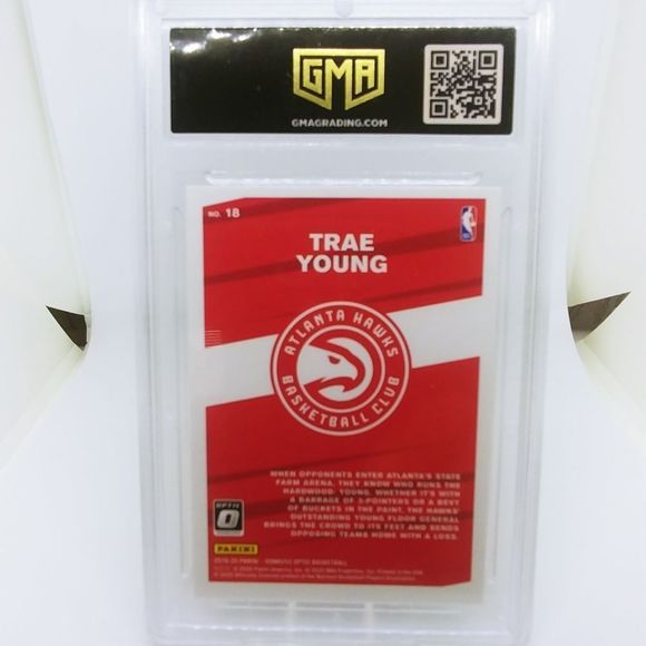 2019 Panini Donruss Optic TRAE YOUNG MY HOUSE! PrIzm #18 GMA 10 GEM - Picture 2 of 2